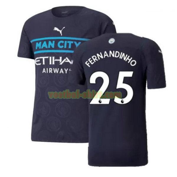 fernandinho 25 manchester city 3e shirt 2021 2022 zwart mannen