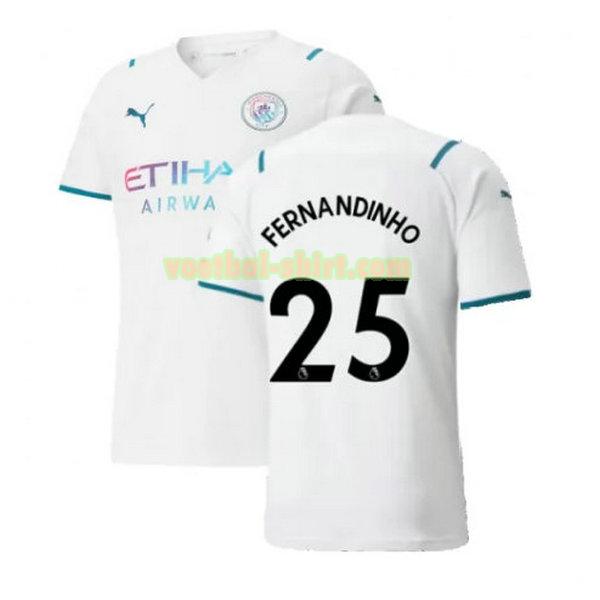 fernandinho 25 manchester city uit shirt 2021 2022 wit mannen