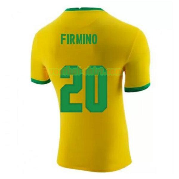 firmino 20 brazilië thuis shirt 2020-2021 geel mannen
