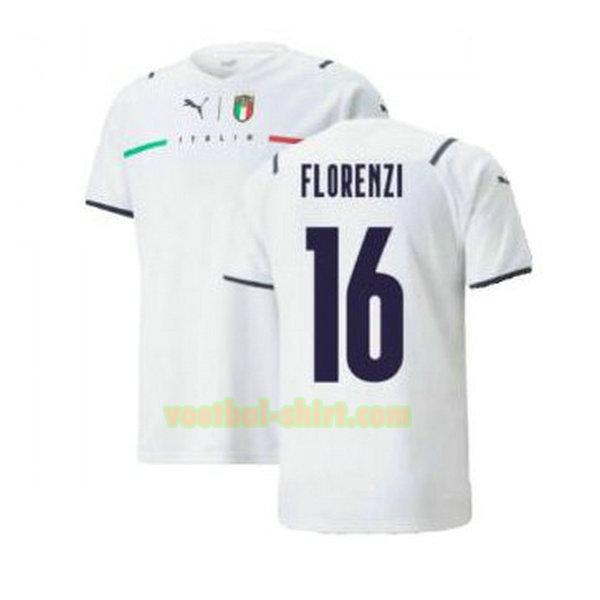 florenzi 16 italië uit shirt 2021 2022 wit mannen