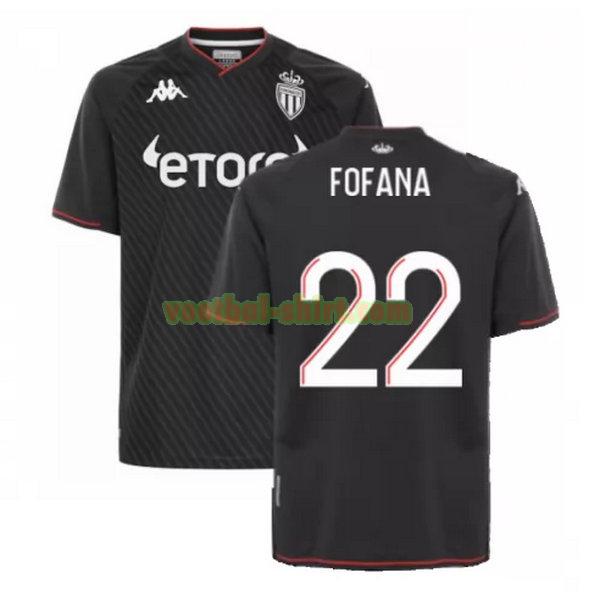 fofana 22 as monaco uit shirt 2021 2022 zwart mannen