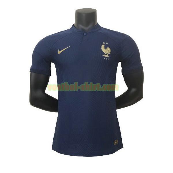 frankrijk player thuis shirt 2022 blauw mannen