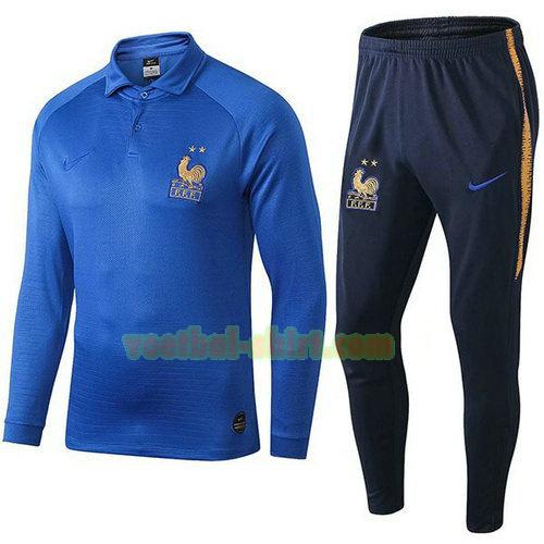 frankrijk set poloshirt 100th blauw mannen