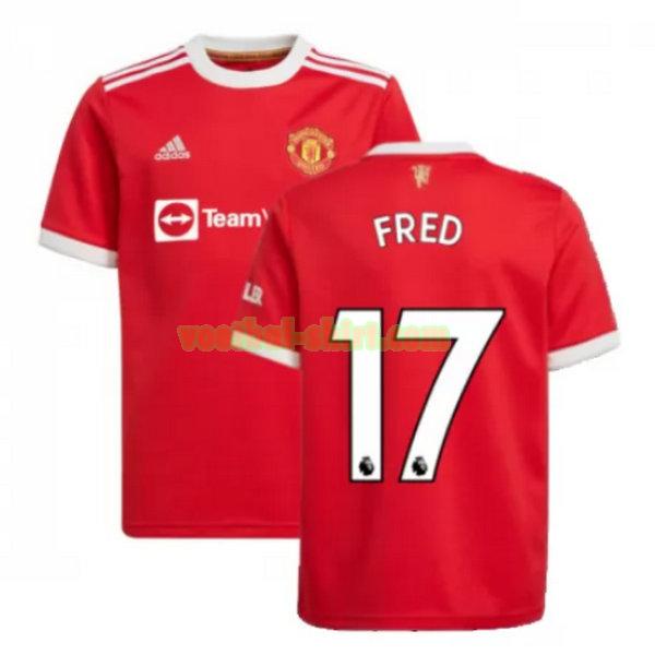 fred 17 manchester united thuis shirt 2021 2022 rood mannen