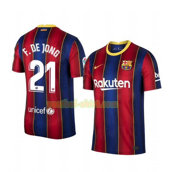 frenkie de jong 21 barcelona thuis shirt 2020-2021 mannen