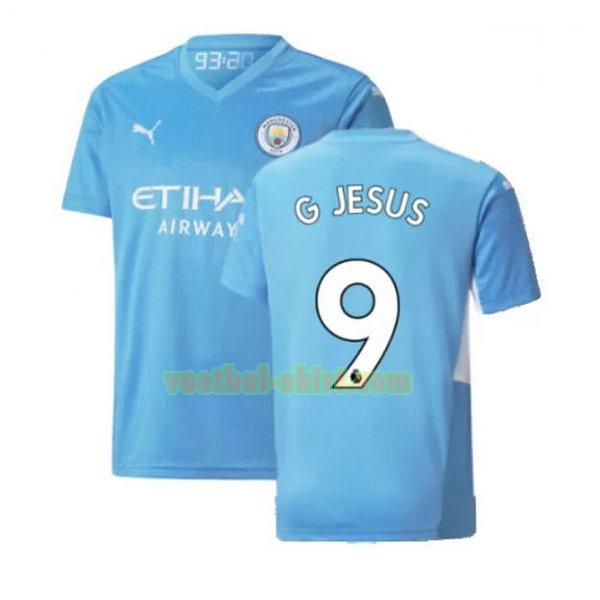 g jesus 9 manchester city thuis shirt 2021 2022 blauw mannen