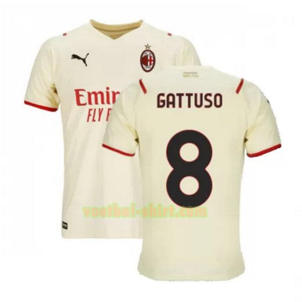 gattuso 8 ac milan uit shirt 2021 2022 wit mannen