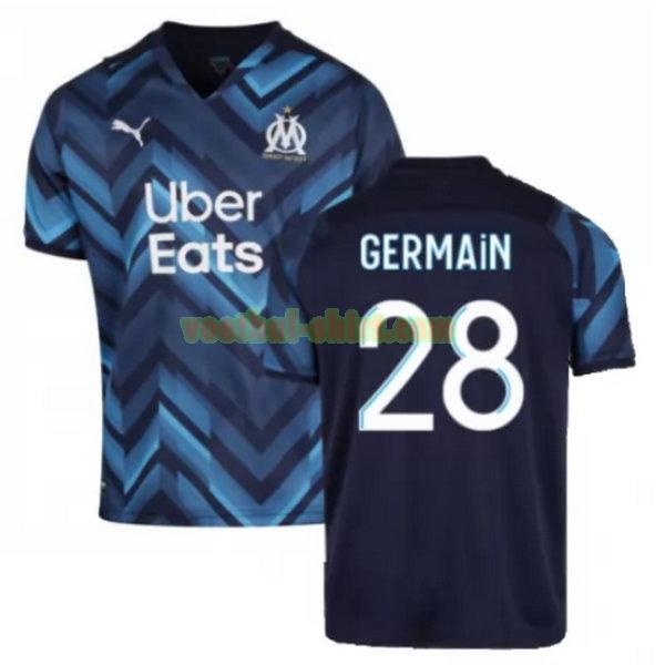 germain 28 olympique marseille uit shirt 2021 2022 blauw mannen