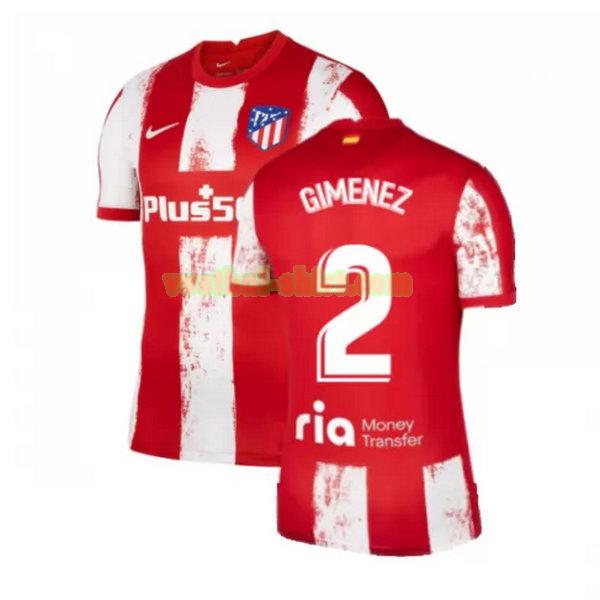 gimenez 2 atletico madrid thuis shirt 2021 2022 rood wit mannen