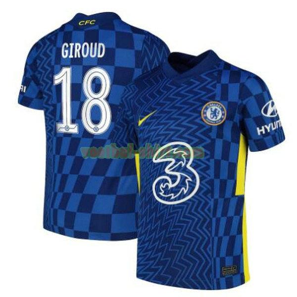 giroud 18 chelsea thuis shirt 2021 2022 blauw mannen