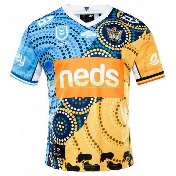 gold coast titans indigenous shirt 2021 geel mannen