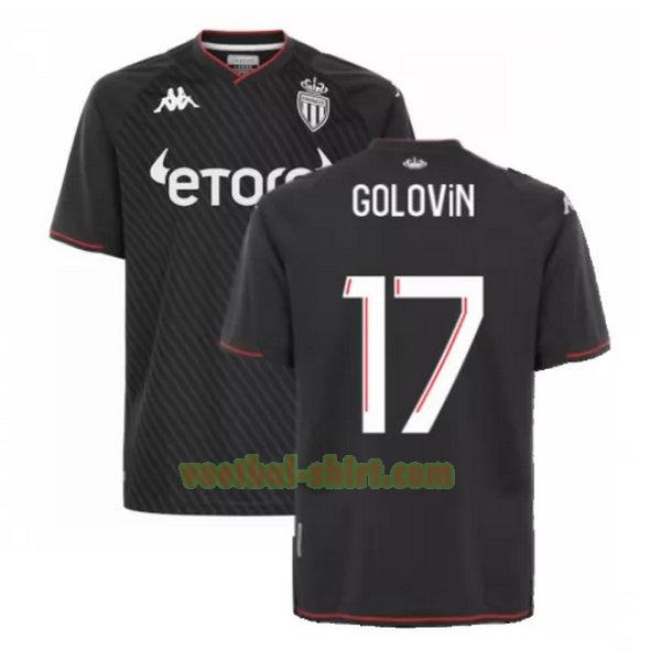 golovin 17 as monaco uit shirt 2021 2022 zwart mannen