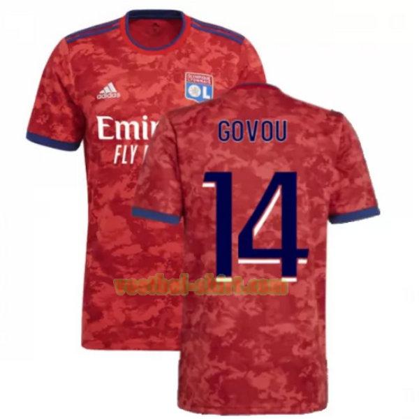 govou 14 olympique lyon uit shirt 2021 2022 rood mannen