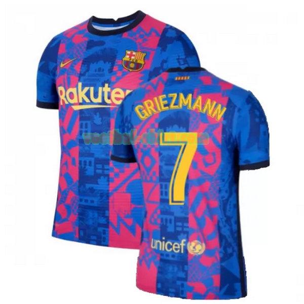 griezmann 7 barcelona 3e shirt 2021 2022 blauw rood mannen