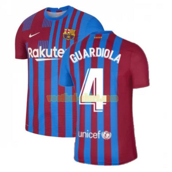 guardiola 4 barcelona thuis shirt 2021 2022 rood wit mannen