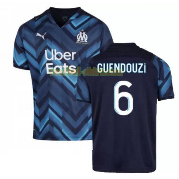 guendouzi 6 olympique marseille uit shirt 2021 2022 blauw mannen