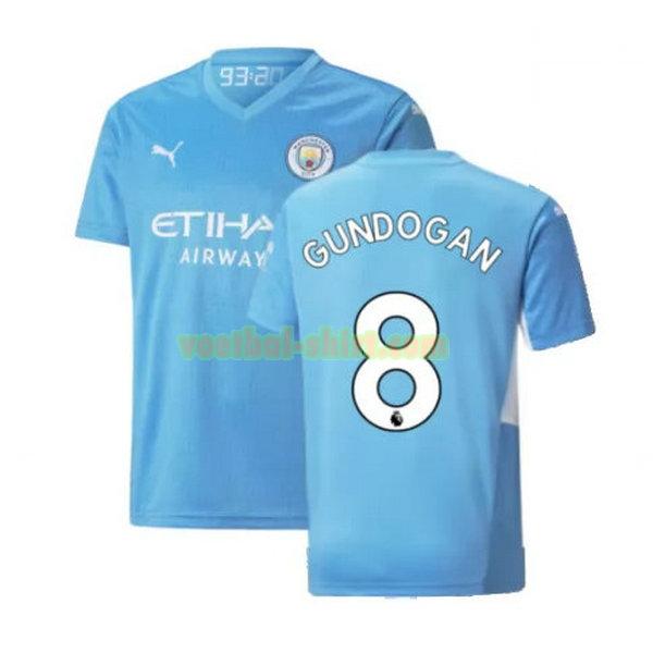 gundogan 8 manchester city thuis shirt 2021 2022 blauw mannen