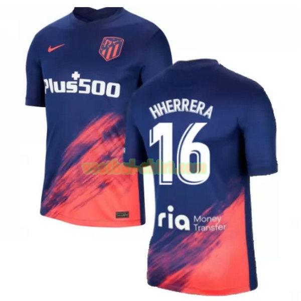 h herrera 16 atletico madrid uit shirt 2021 2022 blauw zwart mannen