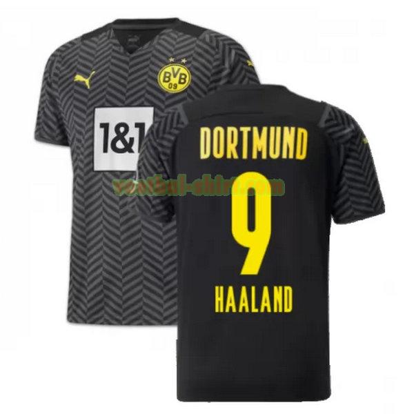 haaland 9 borussia dortmund uit shirt 2021 2022 zwart mannen