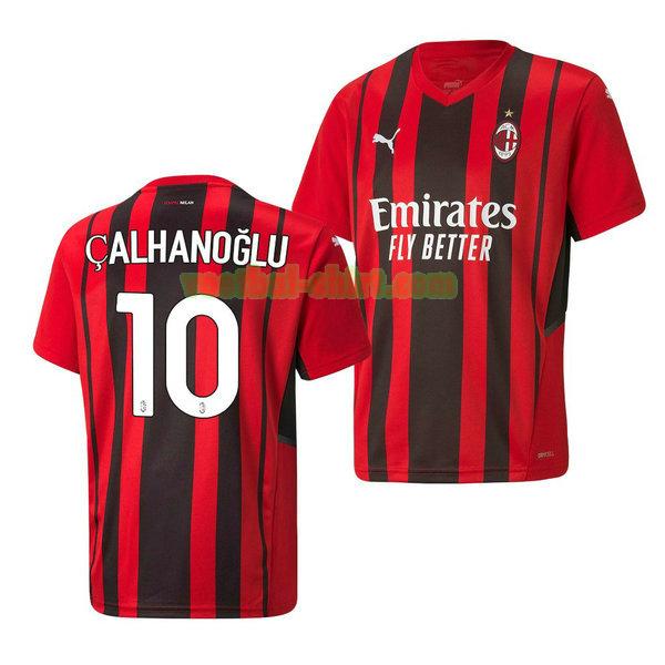 hakan calhanoglu 10 ac milan thuis shirt 2021 2022 rood mannen