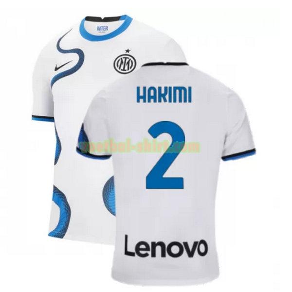 hakimi 2 inter milan uit shirt 2021 2022 wit mannen