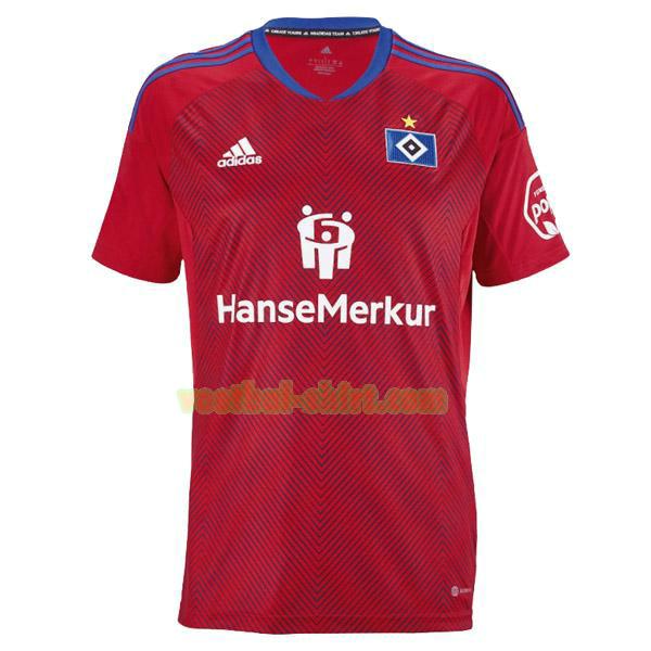 hamburger sv thailand uit shirt 2022 2023 rood mannen