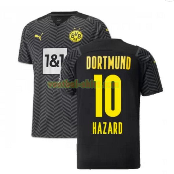 hazard 10 borussia dortmund uit shirt 2021 2022 zwart mannen