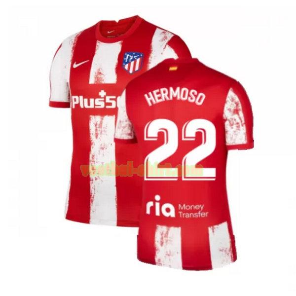 hermoso 22 atletico madrid thuis shirt 2021 2022 rood wit mannen