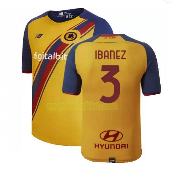 ibanez 3 as roma fourth shirt 2021 2022 geel mannen