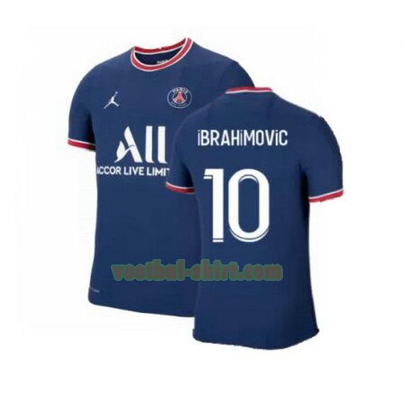 ibrahimovic 10 paris saint germain thuis shirt 2021 2022 blauw mannen