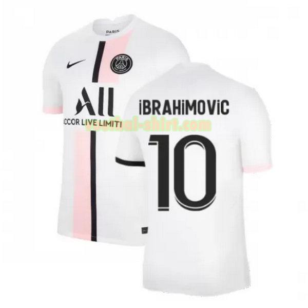 ibrahimovic 10 paris saint germain uit shirt 2021 2022 wit mannen