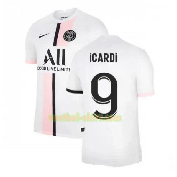 icardi 9 paris saint germain uit shirt 2021 2022 wit mannen