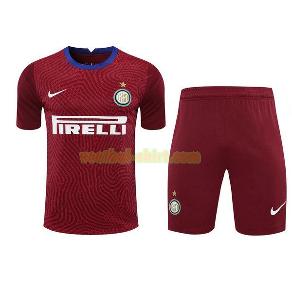 inter milan doelman shirts+pantalón 2021 rood mannen