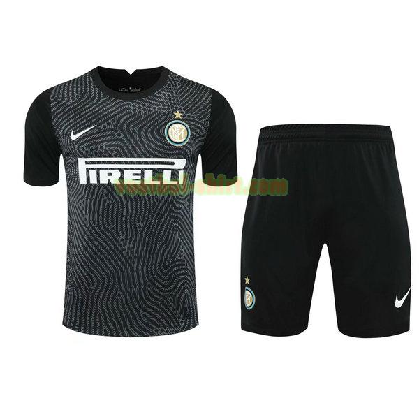 inter milan doelman shirts+pantalón 2021 zwart mannen