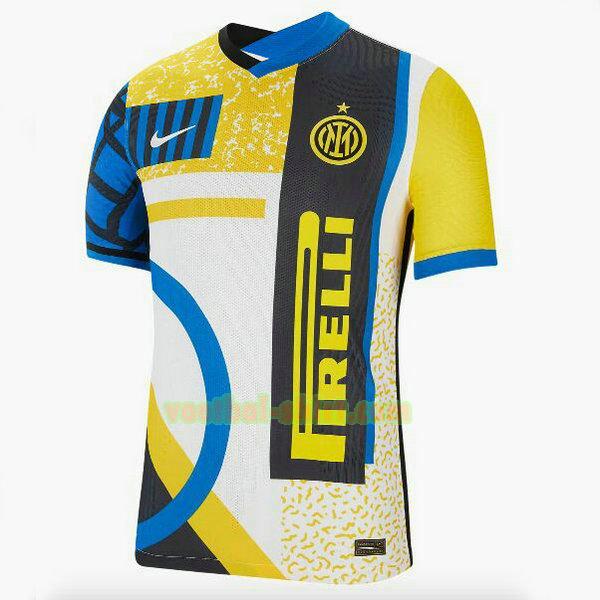 inter milan fourth shirt 2021 thailand wit blauw geel mannen