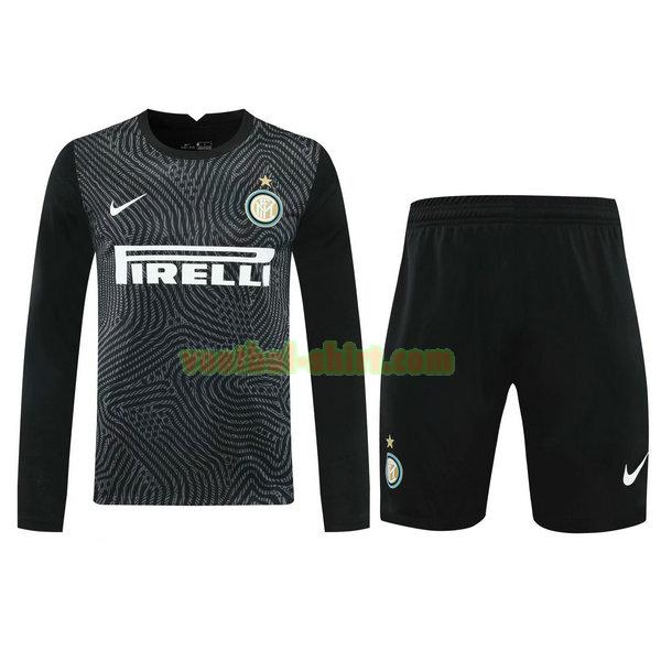 inter milan lange mouwen doelman shirts+pantalón 2021 zwart mannen