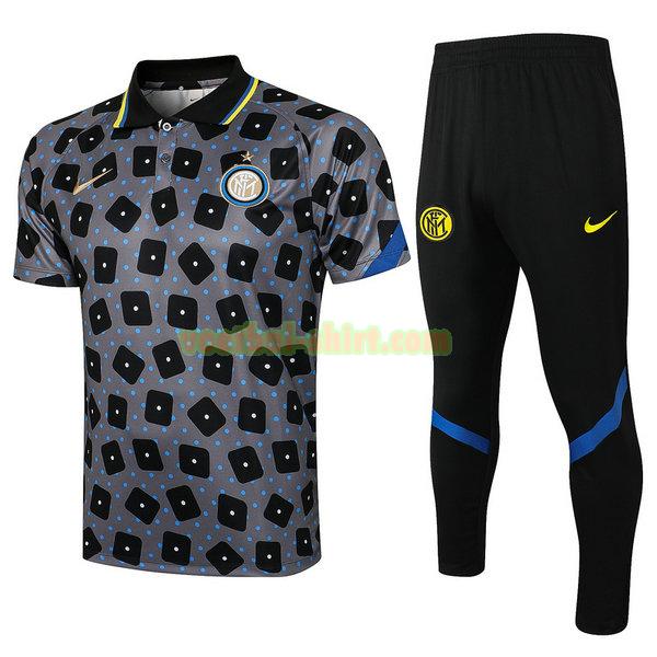 inter milan set poloshirt 2021 2022 grijs mannen