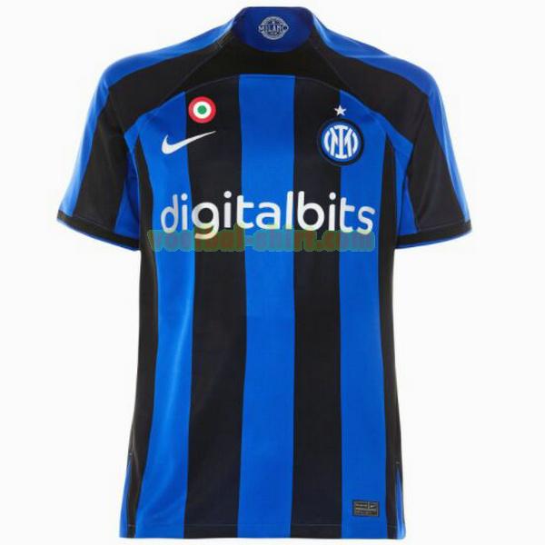 inter milan thuis shirt 2022 2023 blauw zwart mannen