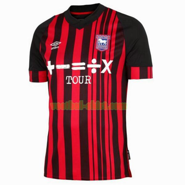 ipswich town thuis shirt 2022 2023 thailand rood zwart mannen