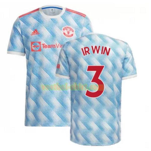 irwin 3 manchester united uit shirt 2021 2022 blauw mannen