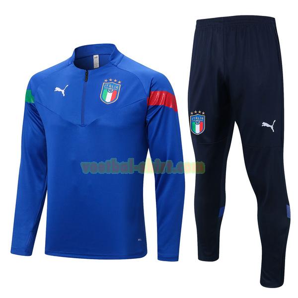 italië set trainingspak 2022 2023 blauw mannen