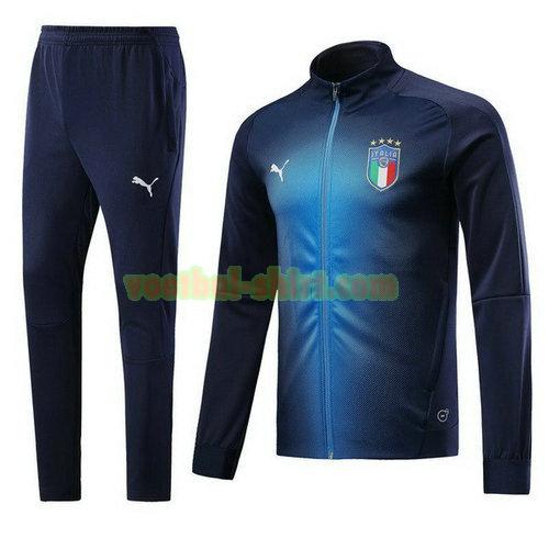 italië trainingspak 2018 zwart blauw mannen