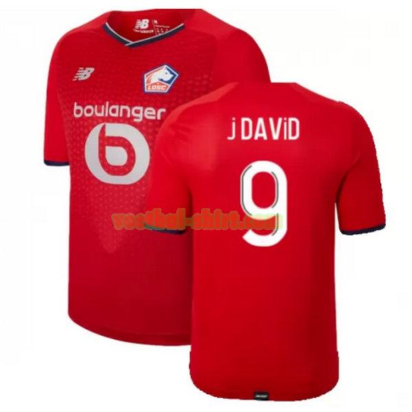 j david 9 lille osc thuis shirt 2021 2022 rood mannen