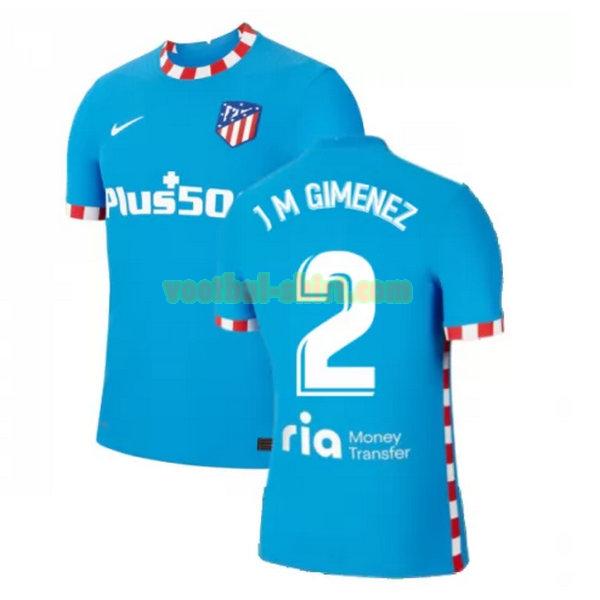 j m gimenez 2 atletico madrid 3e shirt 2021 2022 blauw mannen