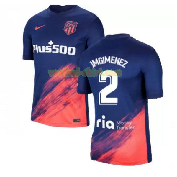 j m gimenez 2 atletico madrid uit shirt 2021 2022 blauw zwart mannen