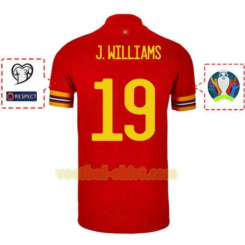 jonathan williams 19 wales thuis shirt 2020 mannen