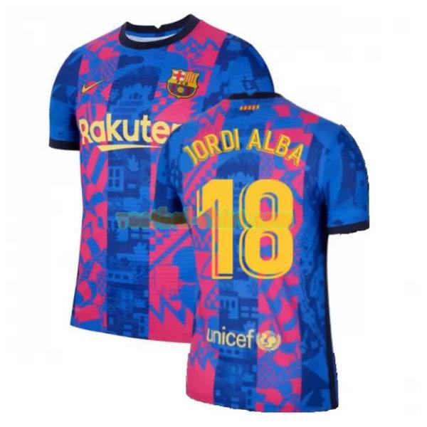 jordi alba 18 barcelona 3e shirt 2021 2022 blauw rood mannen