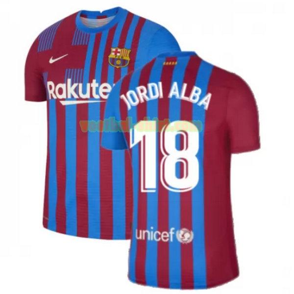 jordi alba 18 barcelona thuis shirt 2021 2022 rood wit mannen