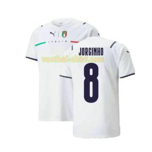 jorginho 8 italië uit shirt 2021 2022 wit mannen