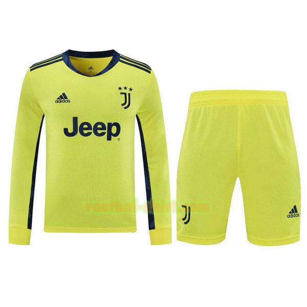 juventus lange mouwen doelman shirts+pantalón 2021 geel mannen